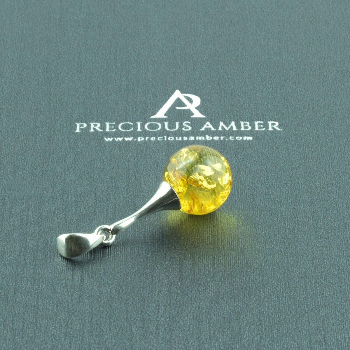 Classic Lemon Amber Sphere Pendant - Image 1
