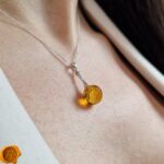 Classic Amber Silver Sphere Pendant - Image 4