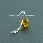 Classic Amber Silver Sphere Pendant - Image 2