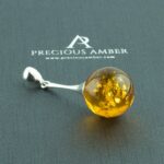 Classic Amber Silver Sphere Pendant