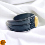 White Amber Leather Bracelet - Image 3