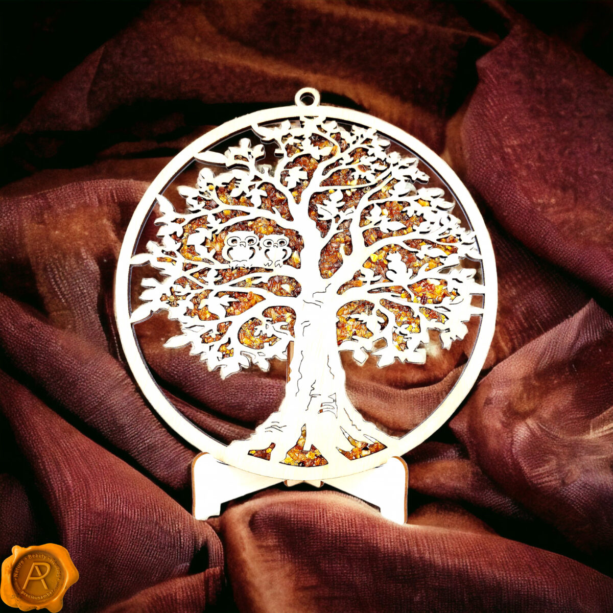 Owl Tree Amber Ornament 20 X 20cm - Image 2
