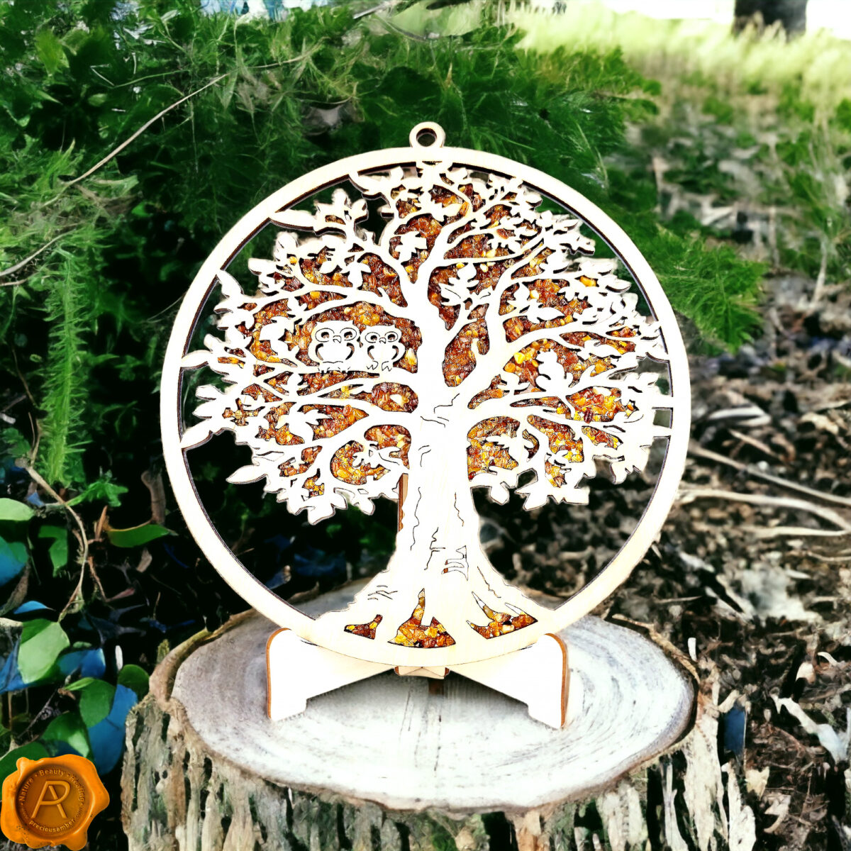 Owl Tree Amber Ornament 20 X 20cm - Image 3