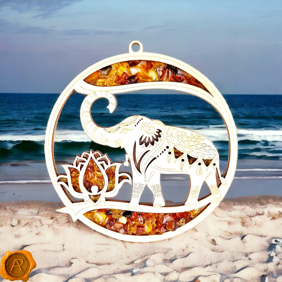 Magnetic Amber Elephant Ornament - Image 2