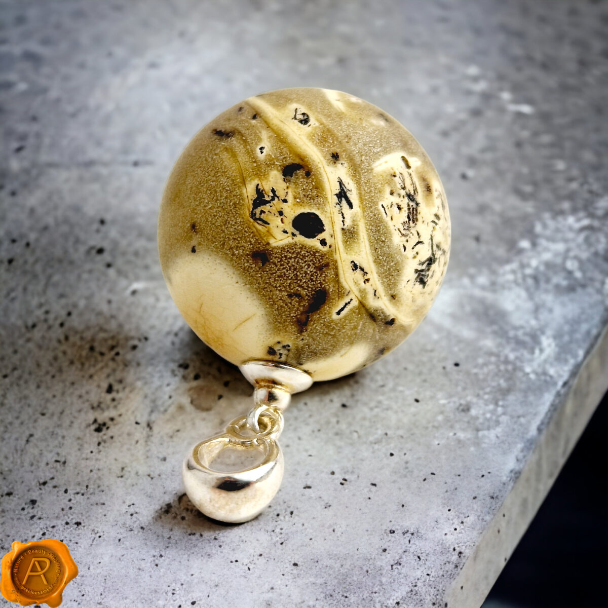 Rare Marble Amber Sphere 20mm - Image 1