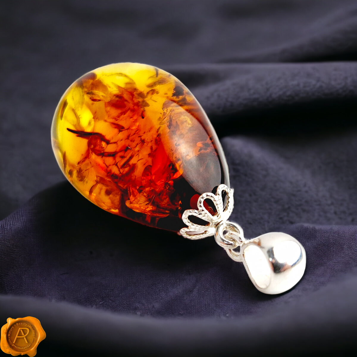 Large Gradient Amber Teardrop - Image 1