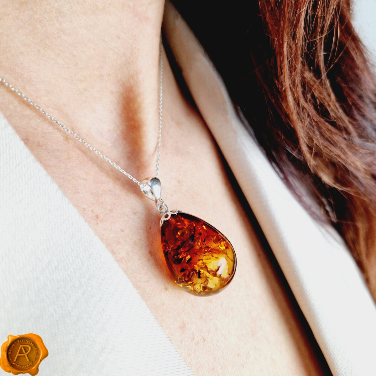 Large Gradient Amber Teardrop - Image 2