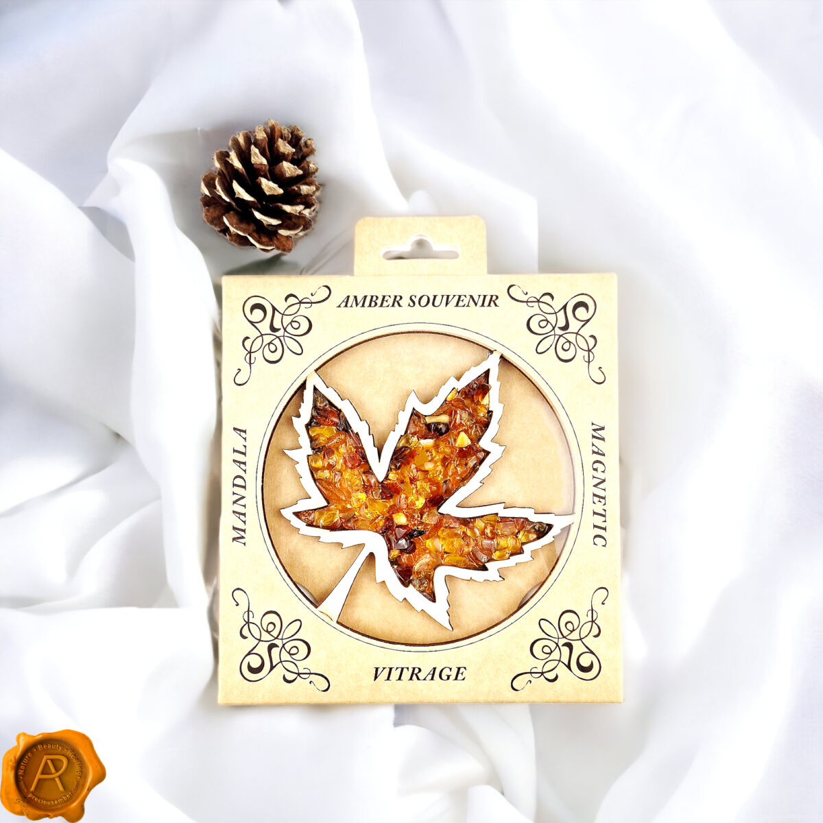 Magnetic Amber Leaf Ornament - Image 3