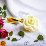 Carved White Amber Rose Pendant - Image 3