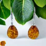 Honey Amber Teardrop Earrings