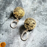 Rare Marble Amber Sphere Earrings 20mm - Image 4