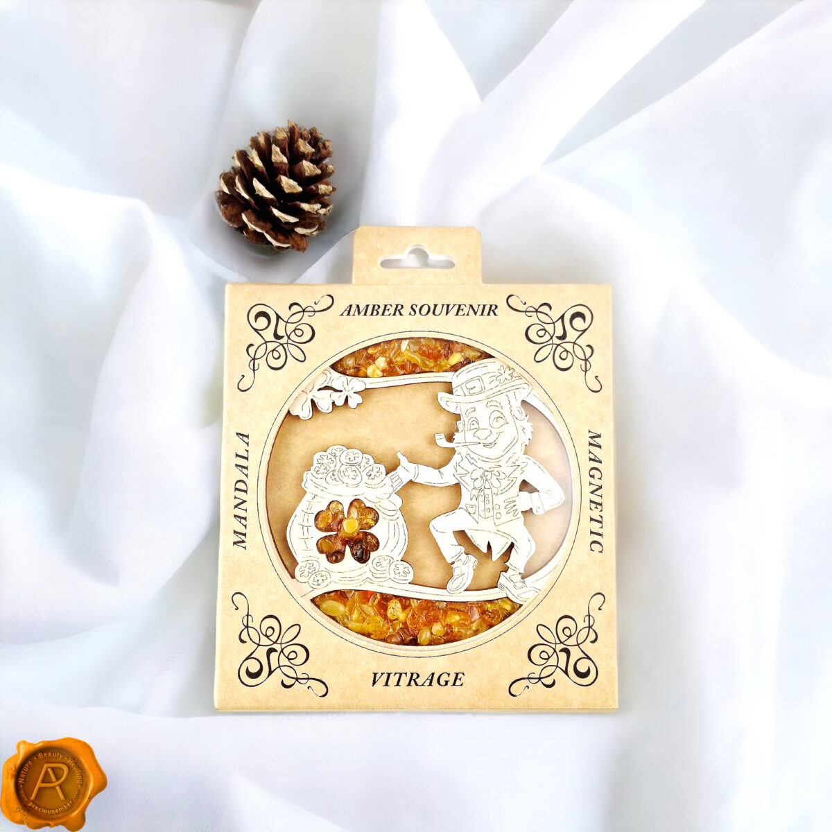 Magnetic Amber Leprechaun Ornament - Image 4
