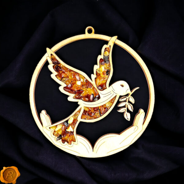 Magnetic Amber Dove Ornament