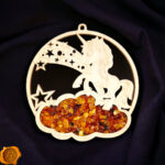 Magnetic Amber Unicorn Ornament