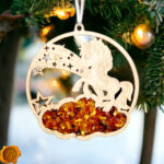 Magnetic Amber Unicorn Ornament - Image 2