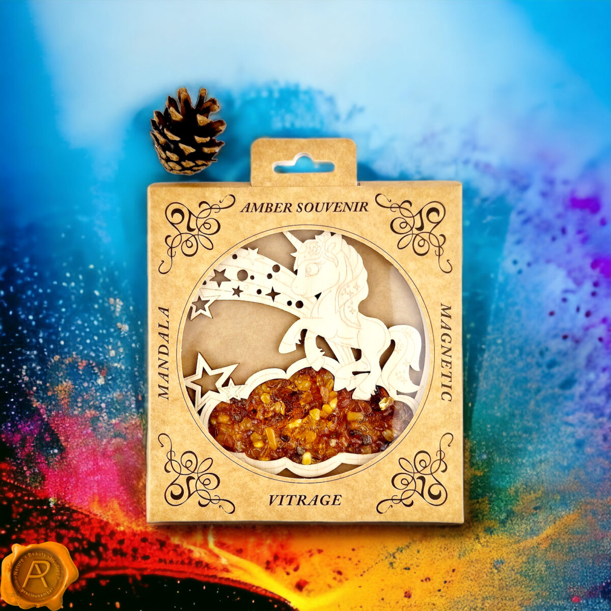 Magnetic Amber Unicorn Ornament - Image 4