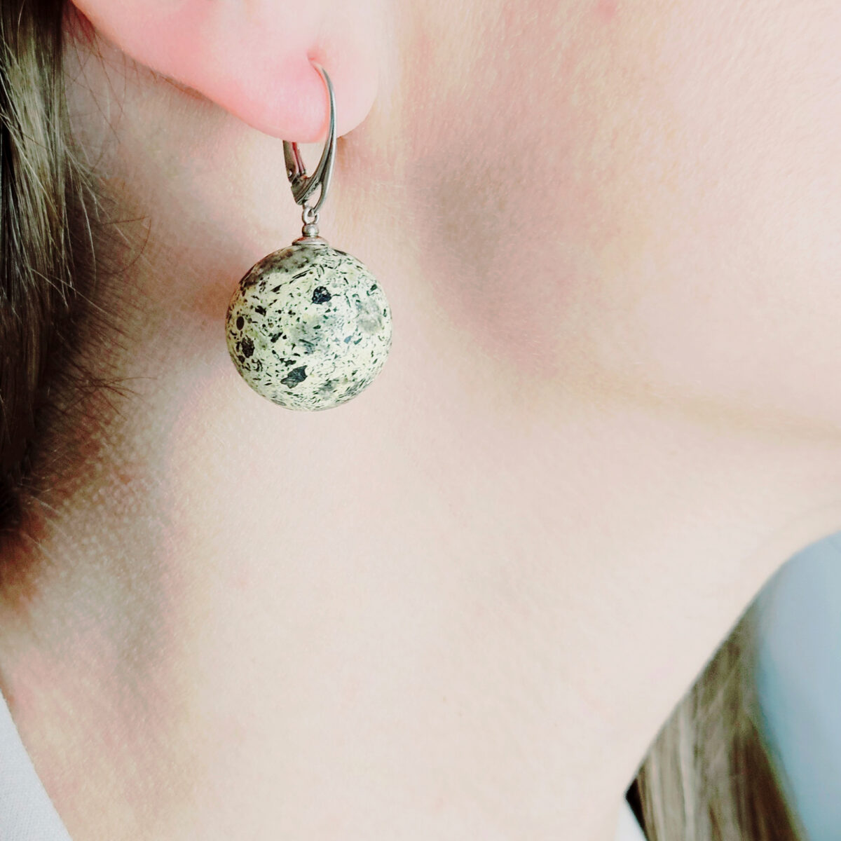 Round-Ball-Teardrop-Earrings-Natural-Rare-Baltic-Amber-Marble-Round-Gemstone-Large-Sphere-Silver-Jewelry-Women-Gift-UK-Ireland White Baltic Amber Teardrop Earrings Gift Women, Gemstone 925 Silver Tear drop Chunky Large Marble Round Ball Drop Sphere Jewelry Gifts
