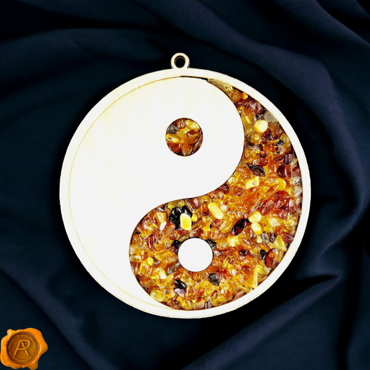Magnetic Amber Yin-Yang Ornament - Image 1