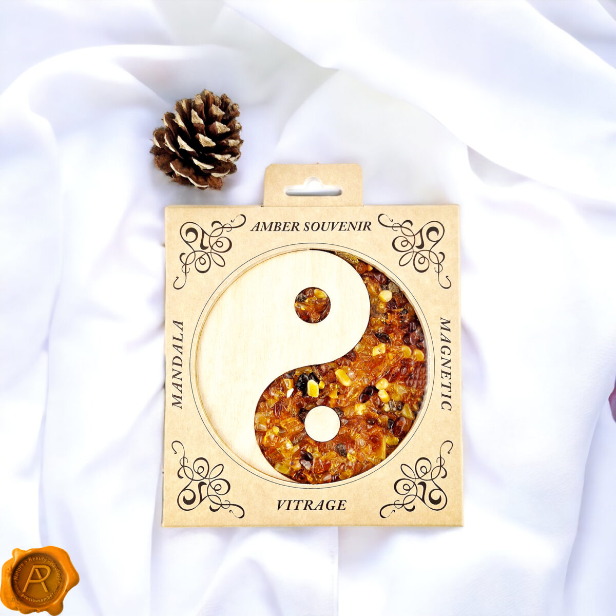 Magnetic Amber Yin-Yang Ornament - Image 3