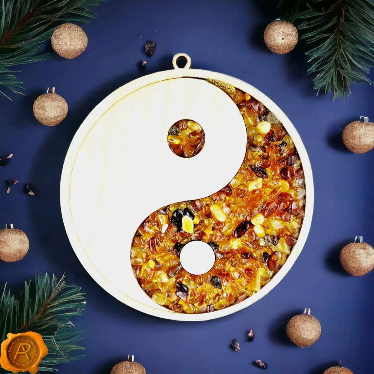 Magnetic Amber Yin-Yang Ornament - Image 2