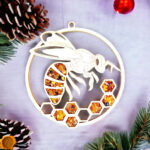 Magnetic Amber Bee Ornament - Image 3