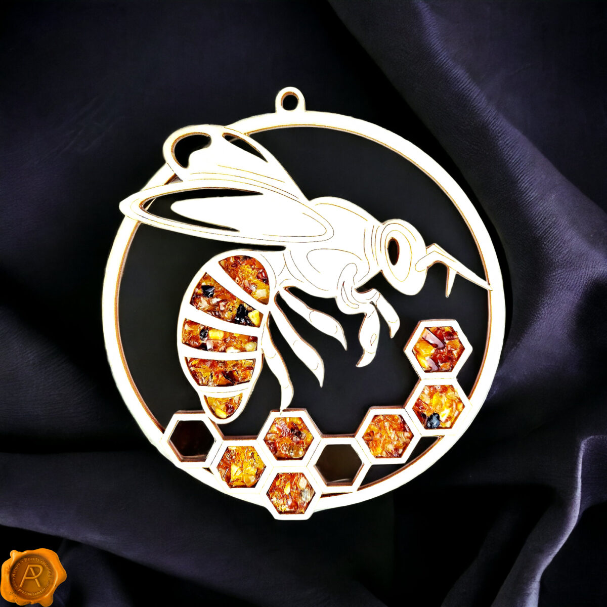 Magnetic Amber Bee Ornament - Image 1