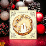 Magnetic Amber Cats on the Moon Ornament - Image 3