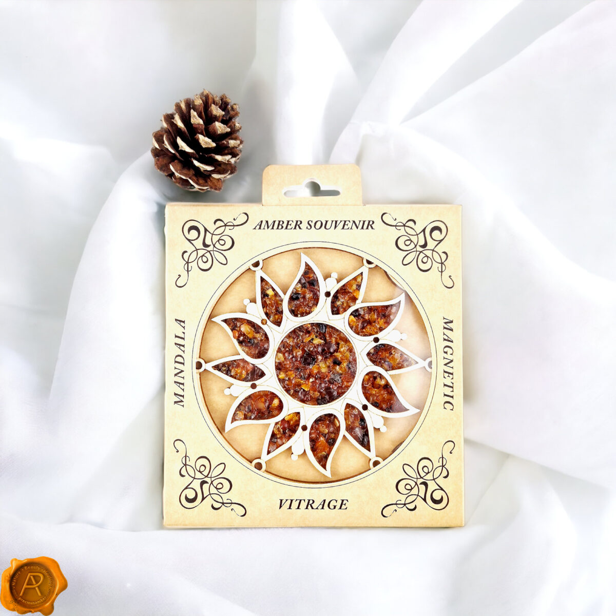 Celtic-Sun-Irish-Art-Ornament-Gift-Baltic-Amber-Gemstone-Wooden-Charm-Sun-Dream-Catcher-Meditation-Christmas-Decorations-Wall-Home-Gifts Magnetic Flaming Amber Sun Ornament - Image 4