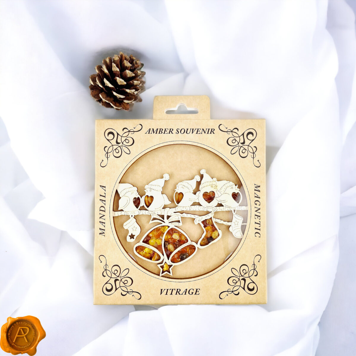 Magnetic Amber Robin Ornament - Image 4