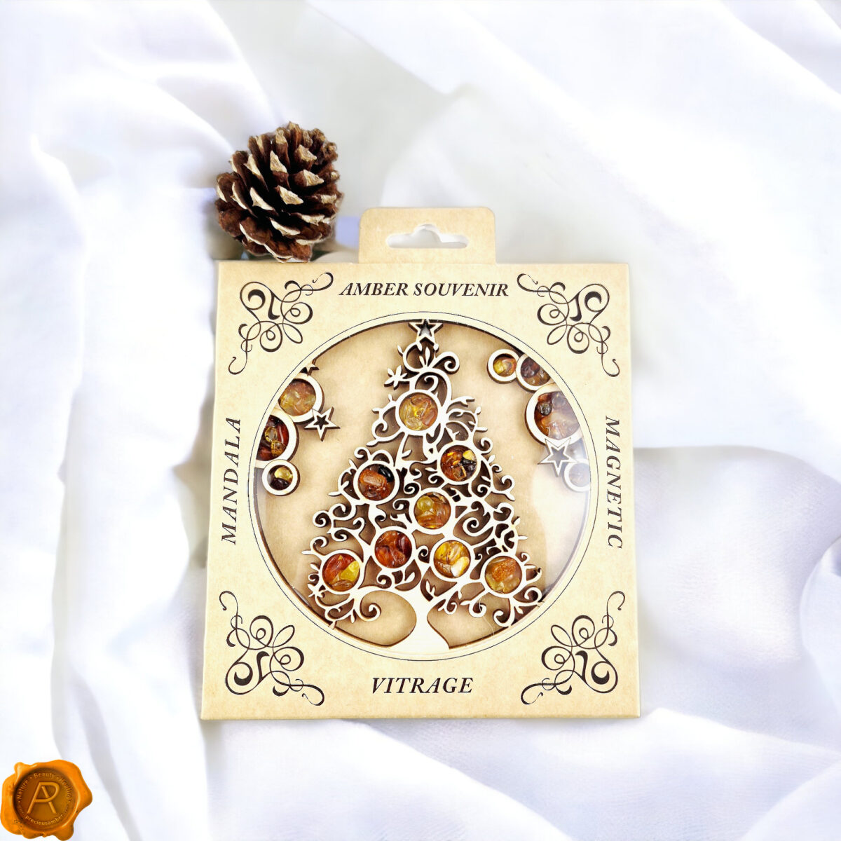 Magnetic Amber Christmas Tree Ornament - Image 4