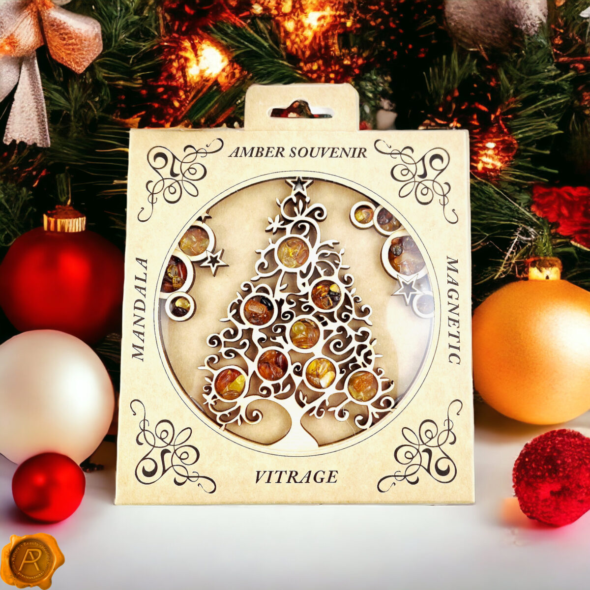 Magnetic Amber Christmas Tree Ornament - Image 2