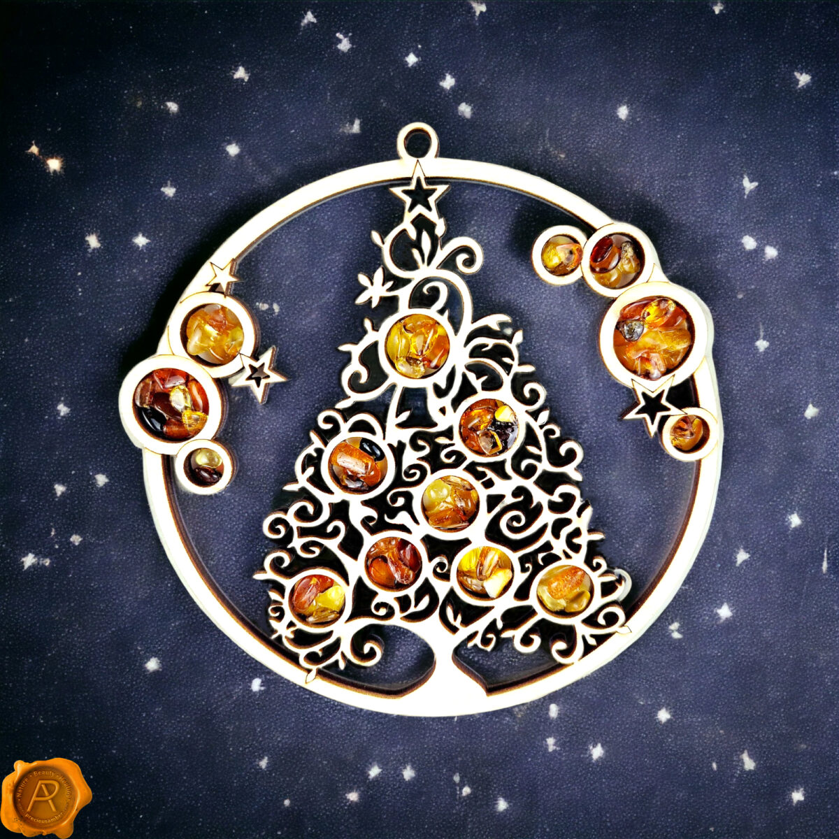 Magnetic Amber Christmas Tree Ornament - Image 3