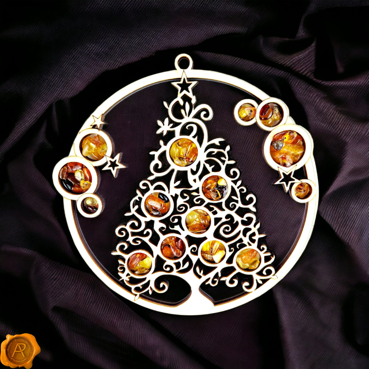 Magnetic Amber Christmas Tree Ornament - Image 1