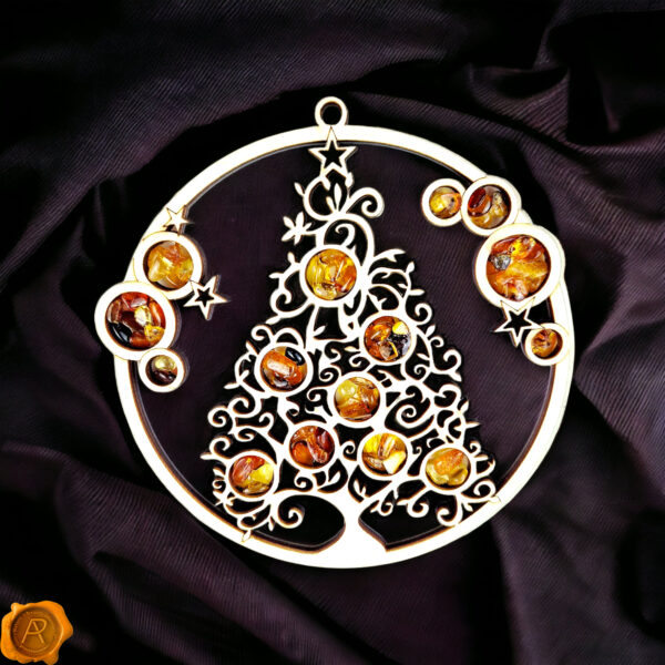Magnetic Amber Christmas Tree Ornament