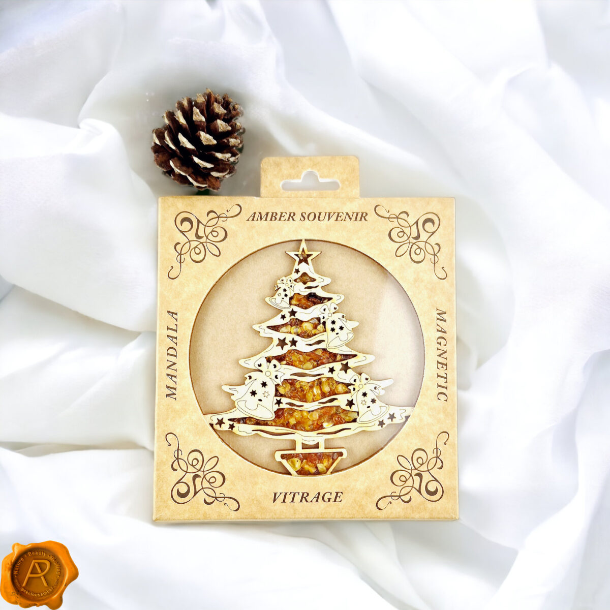 Magnetic Amber Christmas Tree Ornament - Image 4