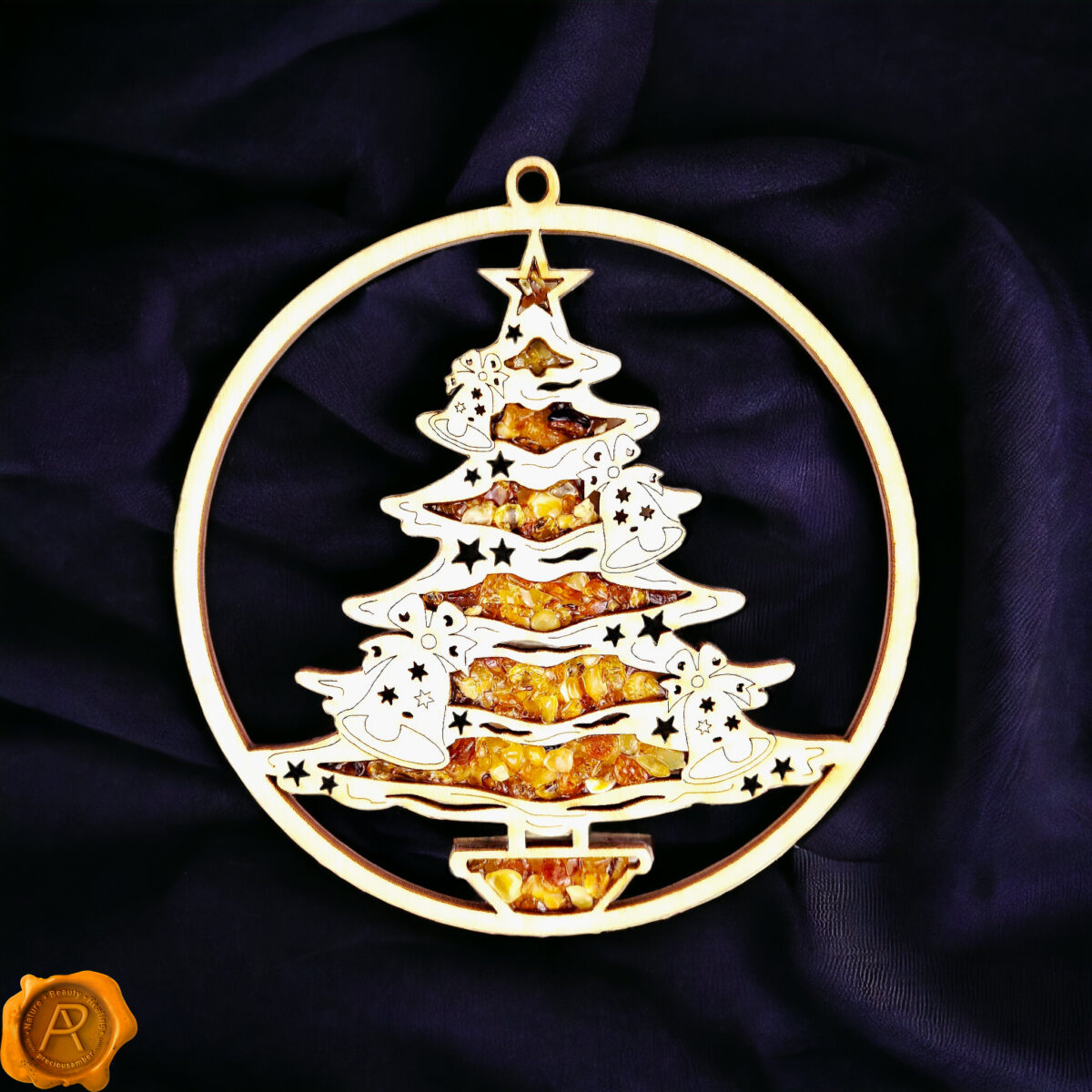 Magnetic Amber Christmas Tree Ornament - Image 1
