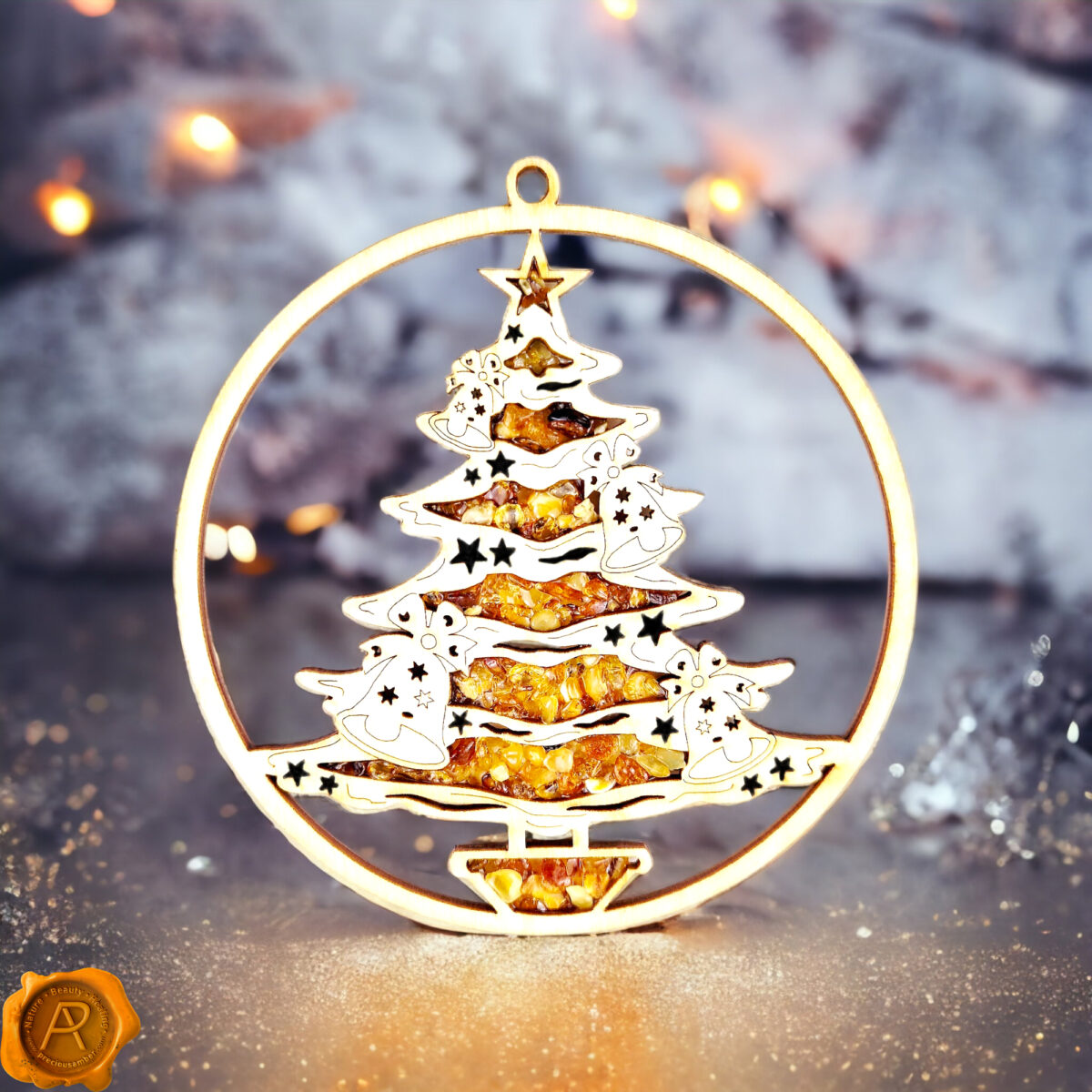 Magnetic Amber Christmas Tree Ornament - Image 2