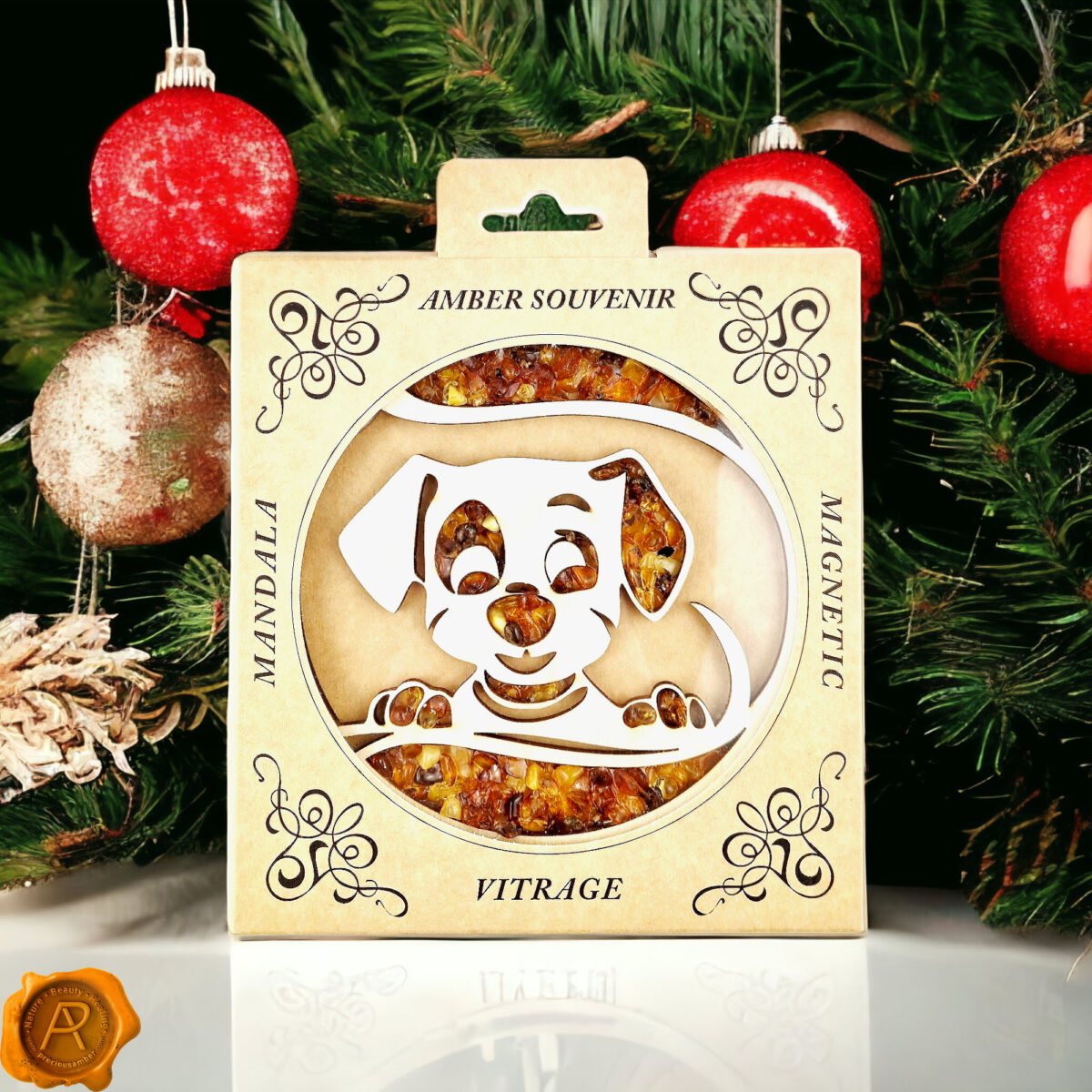 Magnetic Amber Puppy Ornament - Image 3