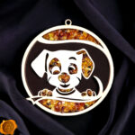 Magnetic Amber Puppy Ornament