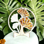 Amber Ginkgo Leaf Ornament 20 x 20cm - Image 2