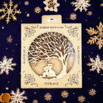 Magnetic Amber Cats Under Tree Ornament - Image 3