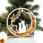 Magnetic Amber Cats on the Moon Ornament - Image 2