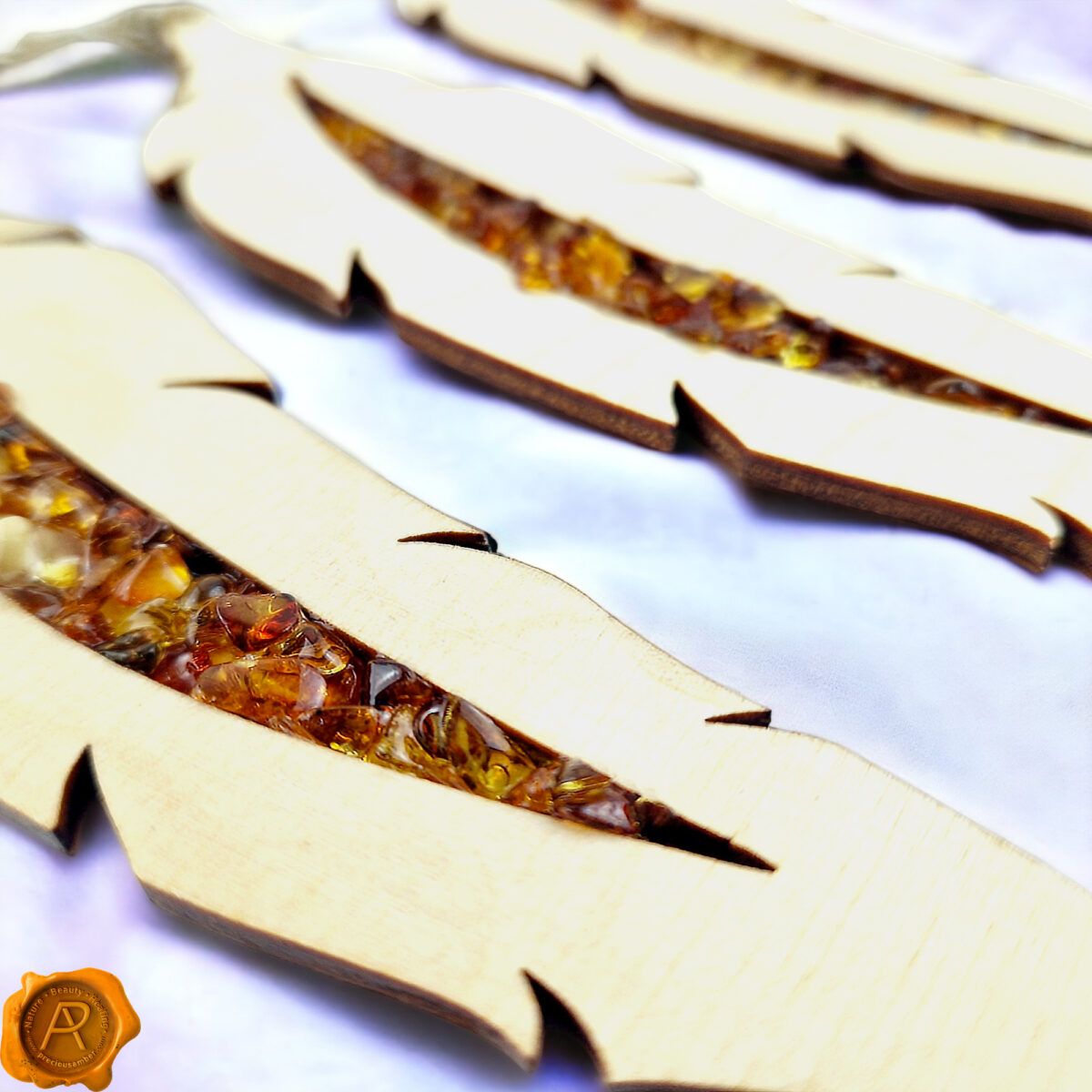 Amber Dreamcatcher with Feathers - Image 4