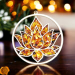 Magnetic Amber Lotus Flower Ornament - Image 2