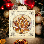 Magnetic Amber Lotus Flower Ornament - Image 3