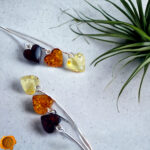 Amber Heart Silver Earrings - Image 4