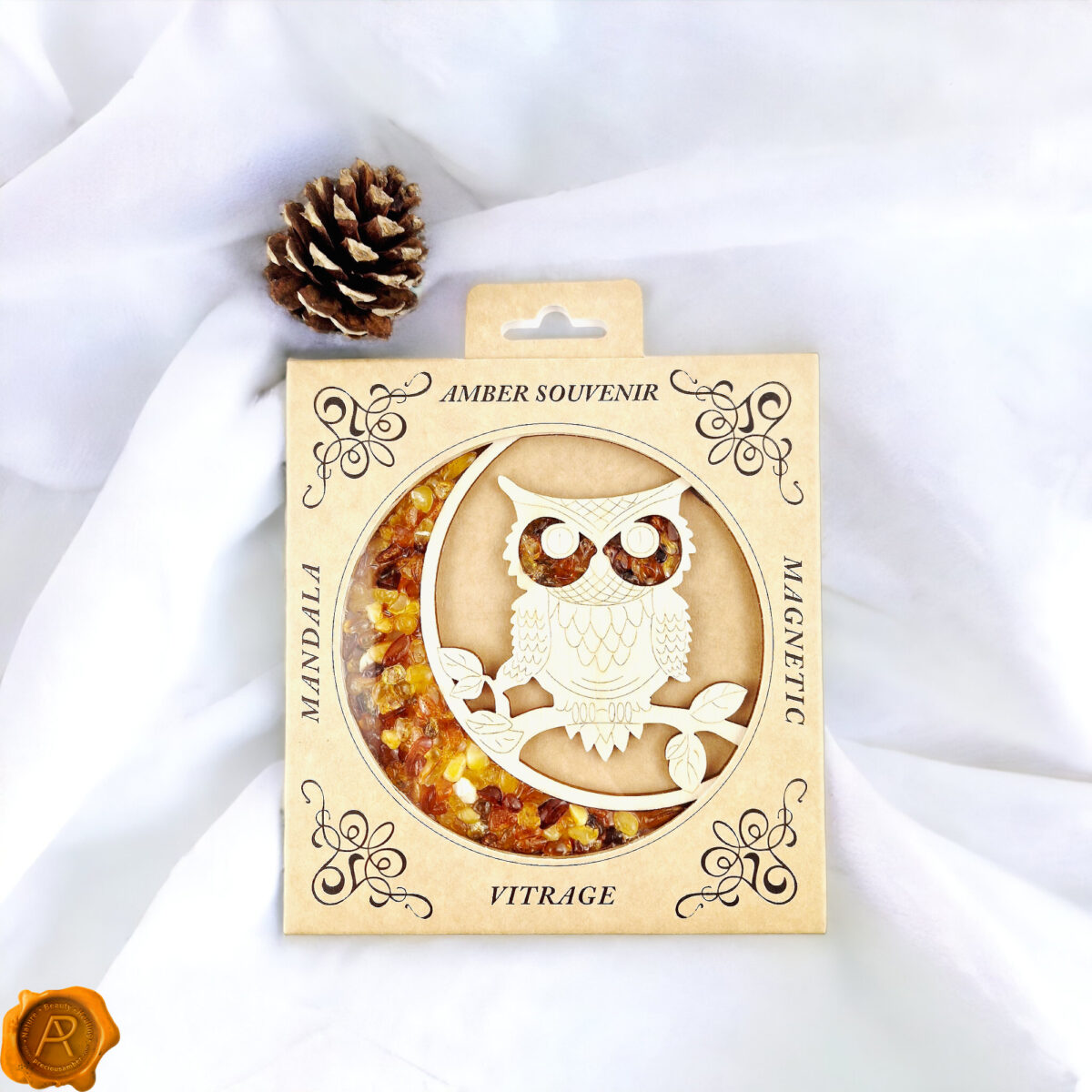 Magnetic Amber Owl On The Moon Ornament - Image 4
