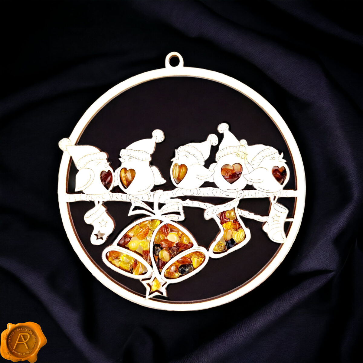 Magnetic Amber Robin Ornament - Image 1