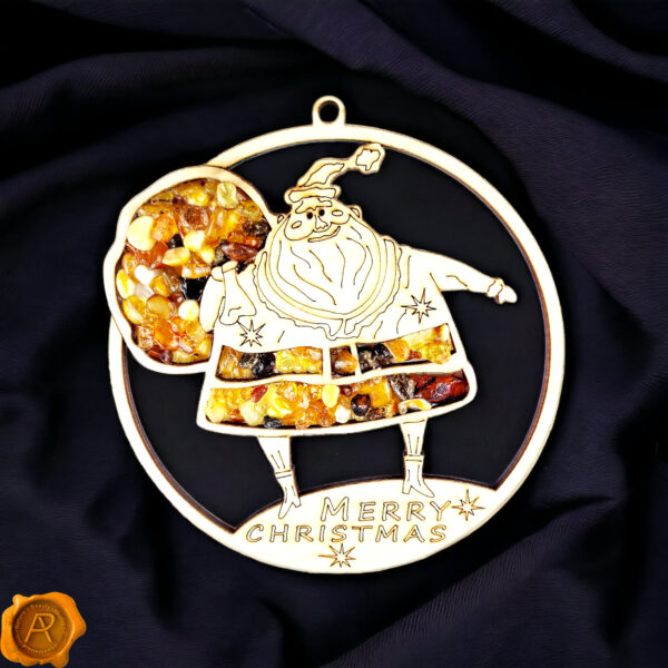 Magnetic Amber Santa Ornament