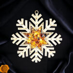 Magnetic Amber Snowflake Ornament